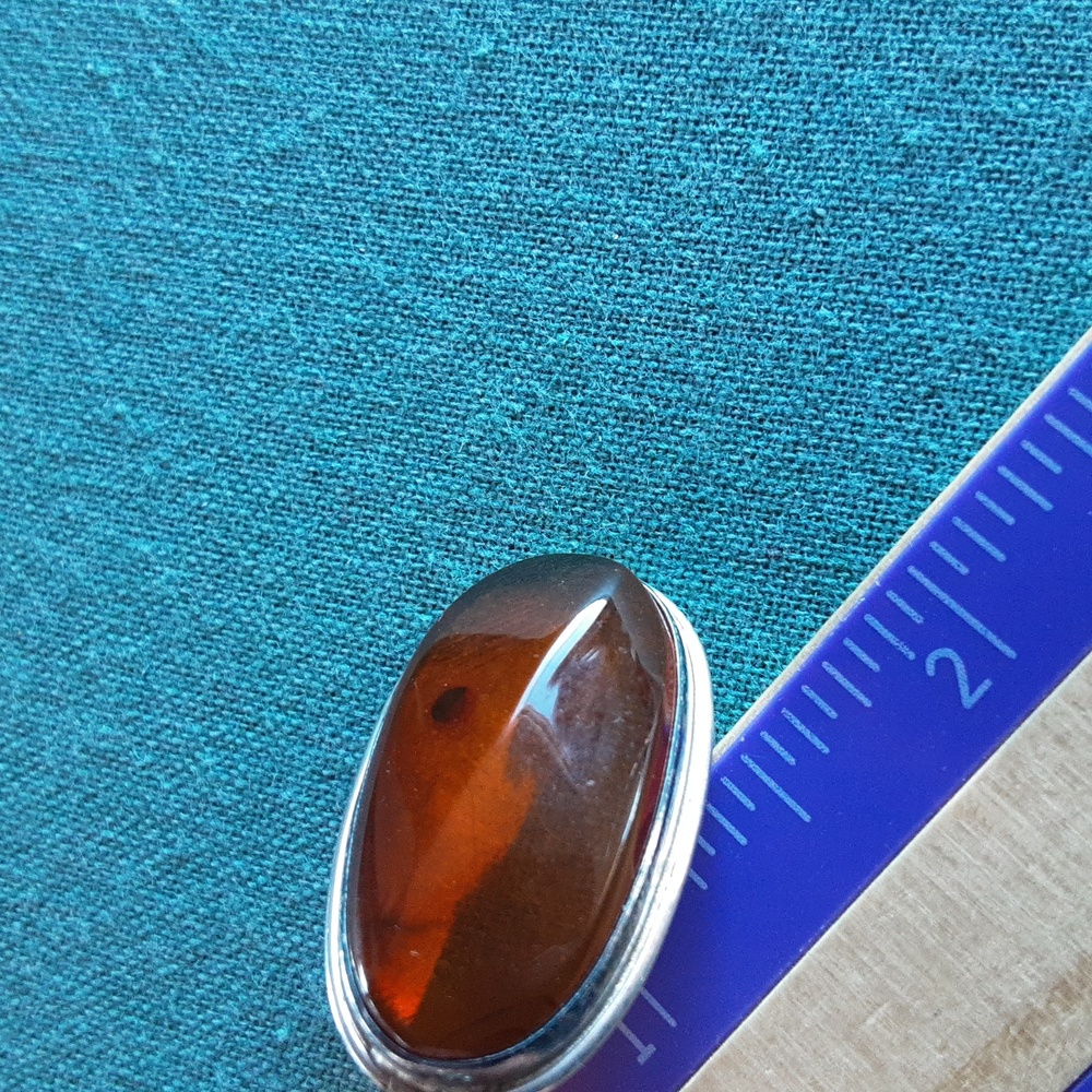 Genuine amber sterling silver necklace - Picture 2 of 16